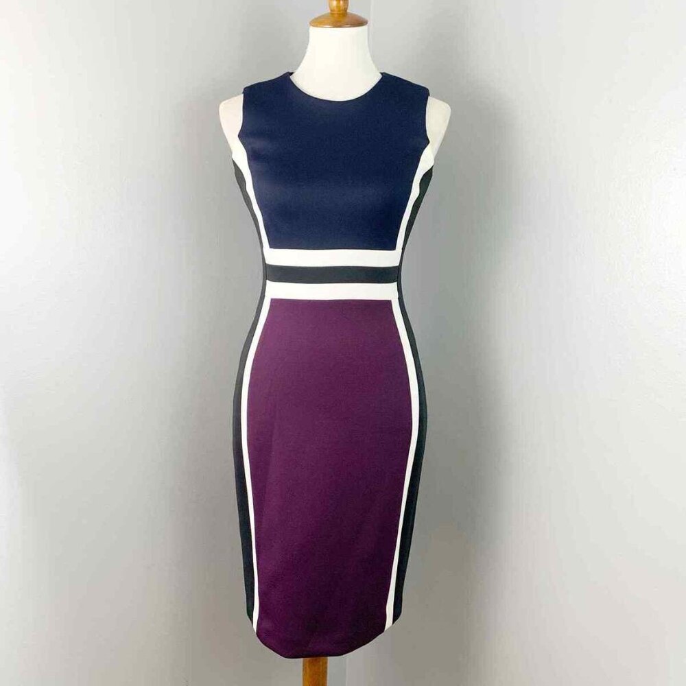 Calvin Klein Colorblocked Scuba Dress Size 14